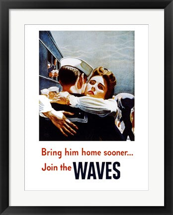 Framed Art Bring Him Home Sooner Join the Waves Wall Decor 18x24 Artwork