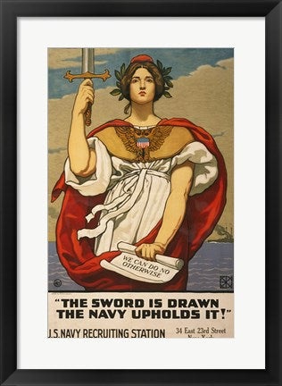 Framed Art Kenyon Cox WWI Poster Wall Decor 18x24 Artwork