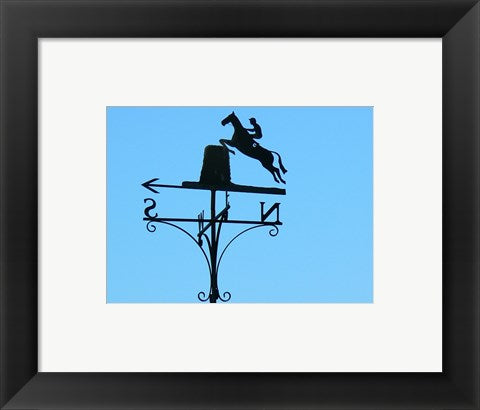 Framed Art Weathervane Iron Horseman Wall Decor 18x24 Artwork