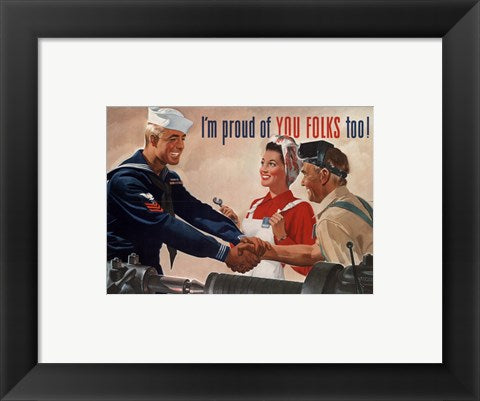 Framed Art 1944 Jon Whitcomb US Navy Wall Decor 18x24 Artwork