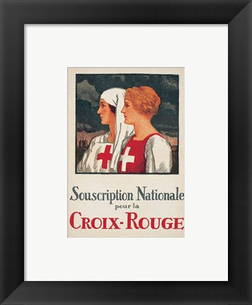 Framed Art Jules Courvoisier - Souscription Croix-Rouge Wall Decor 18x24 Artwork