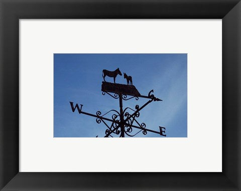 Framed Art Donkey Lovers Weathervane Wall Decor 18x24 Artwork