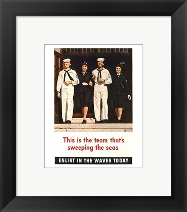 Framed Art Team Sweeping the Seas Wall Decor 18x24 Artwork