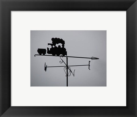 Framed Art Train Weathervane Wall Decor 18x24 Artwork