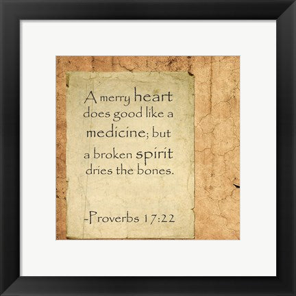 Framed Art A Merry Heart Framed Art for your Home Wall Decor 18x24 Artwork