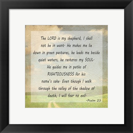 Framed Art The Lord is my Shepherd Wall Decor 18x24 Artwork