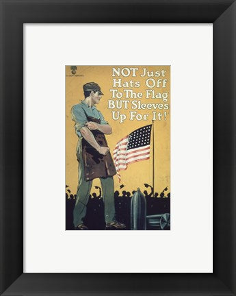 Framed Art Not Just Hats Off to the Flag but Sleeves Up For It! Wall Decor 18x24 Artwork