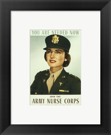 Framed Art You are Needed Now. Join the Army Nurse Corps Wall Decor 18x24 Artwork