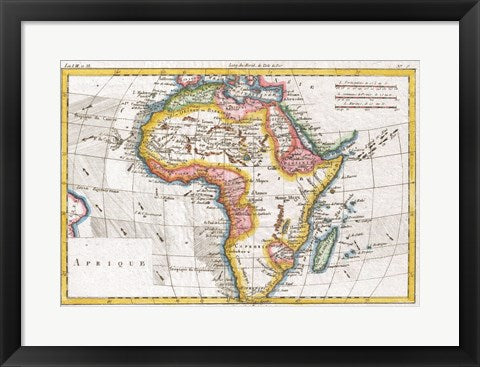 Framed Art 1780 Raynal and Bonne Map of Africa Wall Decor 18x24 Artwork