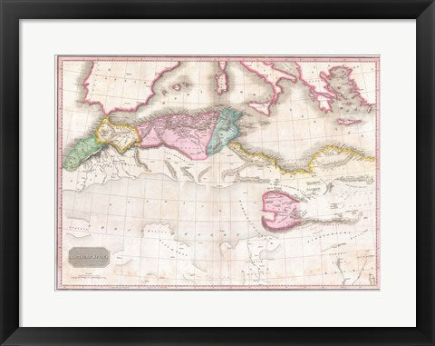 1818 Pinkerton Map of Northern Africa and the Mediterranean