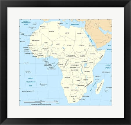 Framed Art Africa Map Political Framed Art for your Home Wall Decor 18x24 Artwork