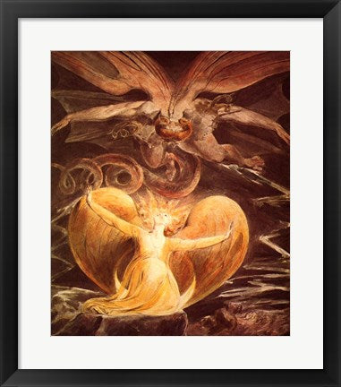 Framed Art William Blake the dragon Wall Decor 18x24 Artwork