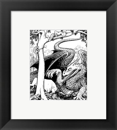 Framed Art Dragon III Framed Art for your Home Wall Decor 18x24 Artwork