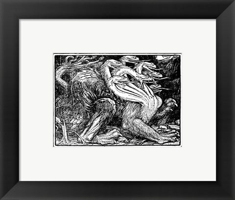 Framed Art Medieval Dragon I Wall Decor 18x24 Artwork