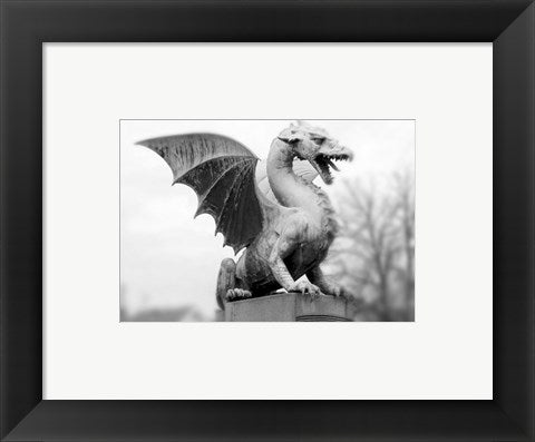 Framed Art Dragon Statue Framed Art for your Home Wall Decor 18x24 Artwork