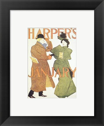 Framed Art Frame Art Brooklyn Museum Harper's Poster January 1895 Edward Penfield Wall Decor 18x24 Artwork