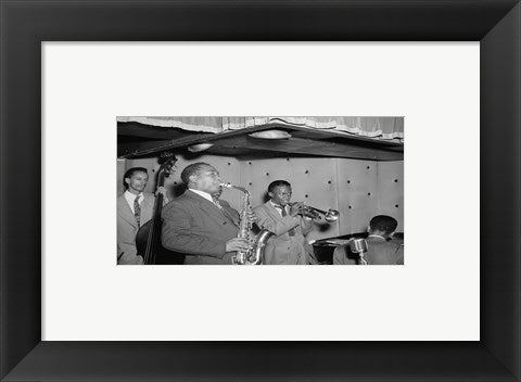 Framed Art Frame Art Charlie Parker, Tommy Potter, Miles Davis, Duke Jordan, Max Roach Wall Decor 18x24 Artwork