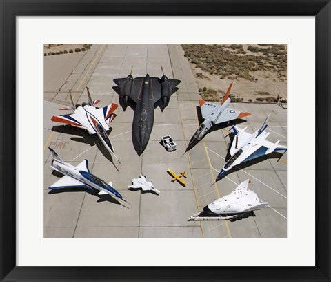Framed Art Collection of Military Aircraft Wall Decor 18x24 Artwork
