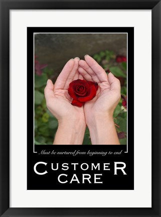 Framed Art Customer Care Affirmation Poster, USAF Wall Decor 18x24 Artwork