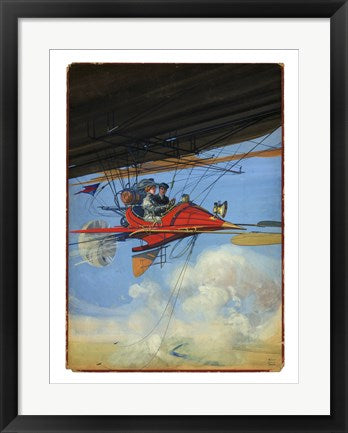 Framed Art Aerostatic Cabrio, H.G. Dart Wall Decor 18x24 Artwork