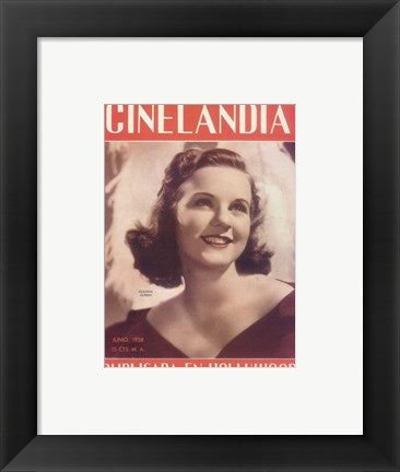 Framed Art Deanna Durbin CINELANDIA Magazine Wall Decor 18x24 Artwork