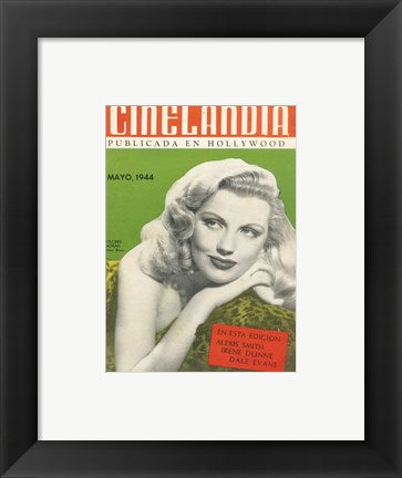 Framed Art Dolores Moran CINELANDIA Magazine Wall Decor 18x24 Artwork