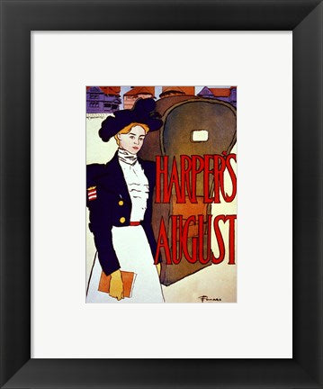 Framed Art Edward Penfield, Harper's August, 1897 Wall Decor 18x24 Artwork