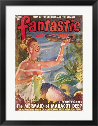 Framed Art Fantastic Adventures 1949 March Cover Wall Decor 18x24 Artwork