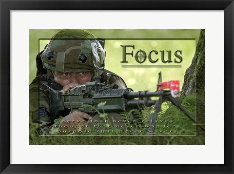 Framed Art Focus Affirmation Poster, USAF Wall Decor 18x24 Artwork
