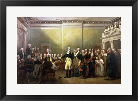 Framed Art General George Washington Resigning His Commission Wall Decor 18x24 Artwork