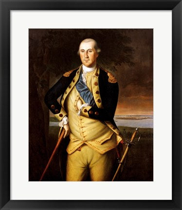 Framed Art George Washington by Peale 1776 Wall Decor 18x24 Artwork