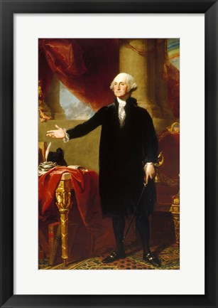 Framed Art Gilbert Stuart, George Washington Lansdowne Portrait, 1796 Wall Decor 18x24 Artwork