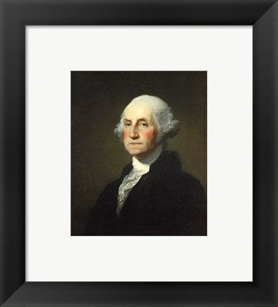 Framed Art Gilbert Stuart Williamstown Portrait of George Washington Wall Decor 18x24 Artwork