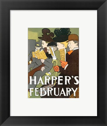 Framed Art Harper's February 1895 Wall Decor 18x24 Artwork