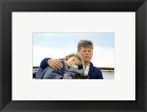 Framed Art Hyannisport Weekend Caroline Kennedy, President Kennedy Wall Decor 18x24 Artwork
