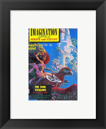 Framed Art Imagination Cover October 1950 Wall Decor 18x24 Artwork