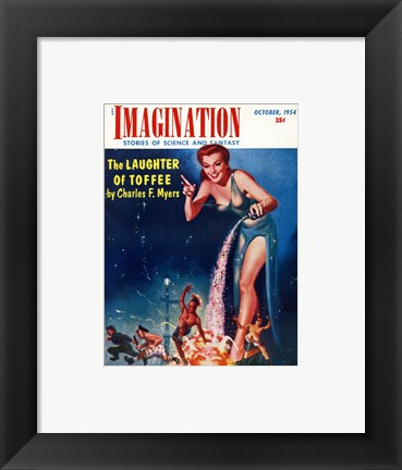 Framed Art Imagination Cover October 1954 Wall Decor 18x24 Artwork
