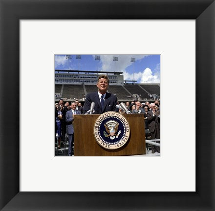 Framed Art JFK at Rice University Wall Decor 18x24 Artwork