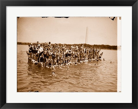 Framed Art Hawaiian Swimmers at Potomac Tidal Basin Wall Decor 18x24 Artwork