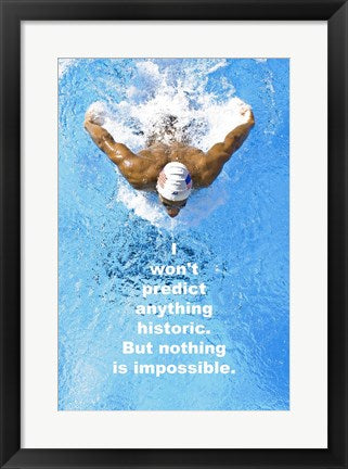 Framed Art Historic Swimming Quote by Sports Mania Wall Decor 18x24 Artwork