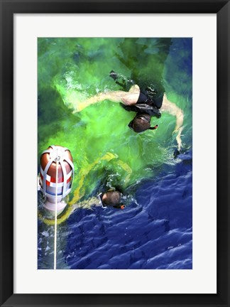 Framed Art US Navy Search and Rescue Swimmers Wall Decor 18x24 Artwork