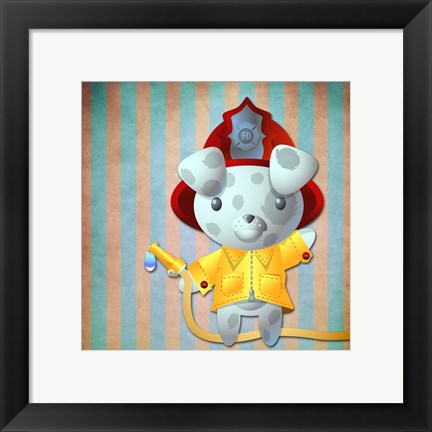 Framed Art Little Firemans Helper Wall Decor 18x24 Artwork