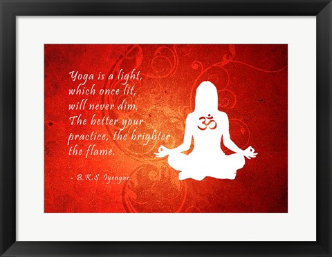 Framed Art Yoga Quote Wall Decor 18x24 Artwork