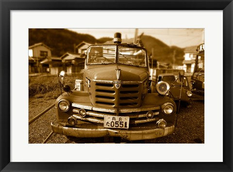 Framed Art Isuzu Fire Engine Wall Decor 18x24 Artwork