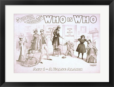 Framed Art Fireman False Alarm Framed Art for your Home Wall Decor 18x24 Artwork