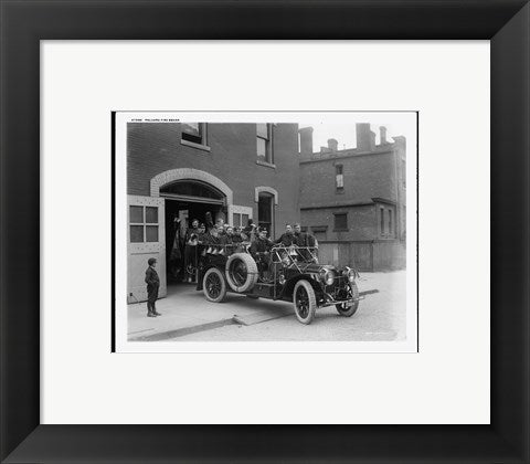 Framed Art Vintage Pakard Firesquad Wall Decor 18x24 Artwork