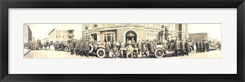 Framed Art Gary's Fire Fighters 1914 Wall Decor 18x24 Artwork
