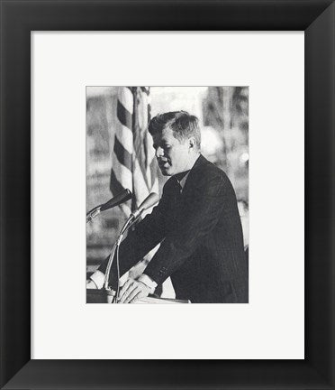 Framed Art JFK Visit Wall Decor 18x24 Artwork