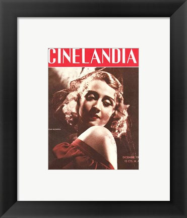 Framed Art Joan Blondell CINELANDIA Magazine Wall Decor 18x24 Artwork