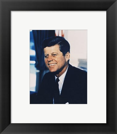 Framed Art John F. Kennedy, White House Color Photo Portrait Wall Decor 18x24 Artwork